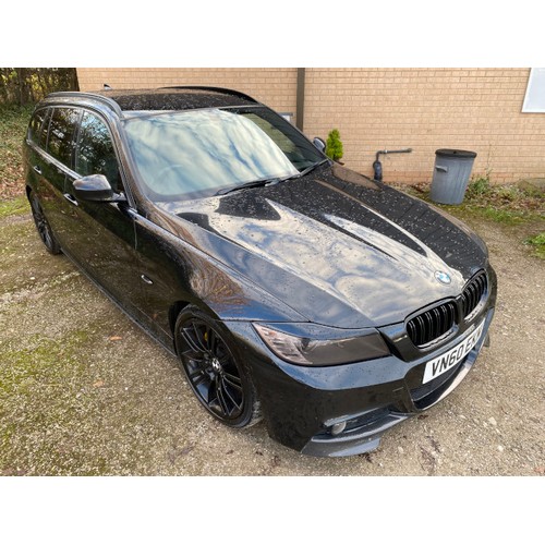 180 - VN60 EKM BMW 320D Sport Plus Edition estate car in black. 5 doors, diesel, 1995CC. Date of first reg... 