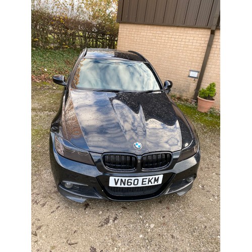 180 - VN60 EKM BMW 320D Sport Plus Edition estate car in black. 5 doors, diesel, 1995CC. Date of first reg... 