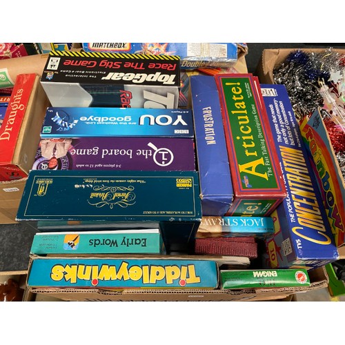 350 - 4 boxes of vintage games inc. Matchbox, truck terminal, Connect4, Totopoly, Monopoly etc. (These are... 