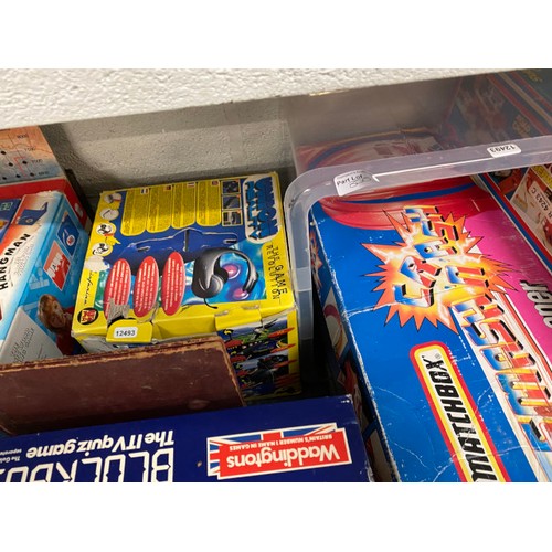 350 - 4 boxes of vintage games inc. Matchbox, truck terminal, Connect4, Totopoly, Monopoly etc. (These are... 