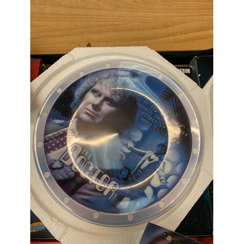 185 - 9 boxed Doctor Who exclusive edition collectors plates with certificates of authenticity: The doctor... 