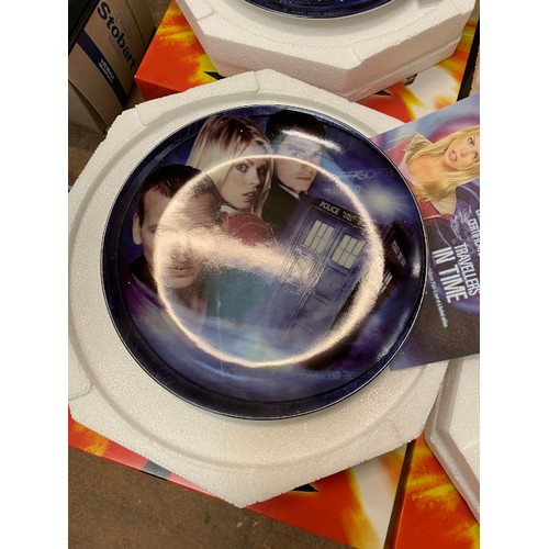 185 - 9 boxed Doctor Who exclusive edition collectors plates with certificates of authenticity: The doctor... 