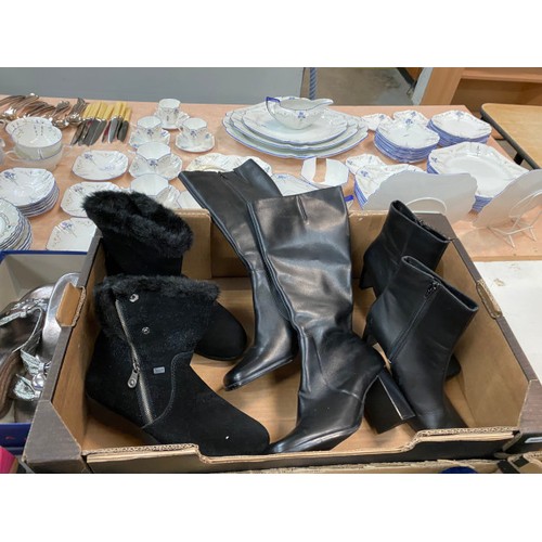 453 - Assorted shoes and boots including Sketchers (size 4, boxed) Hotter (size 4, boxed) Lunar (size 7, b... 