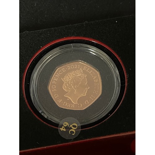 60 - “The Royal Mint” The 50th Anniversary of Decimal Day 2021 UK 50p Gold Proof Coin Struck on 15 Februa... 