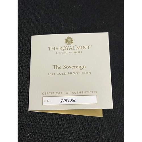 77 - “The Royal Mint” The Sovereign 2021 Gold Proof Coin 
Denomination: The Sovereign
Issuing Authority: ... 