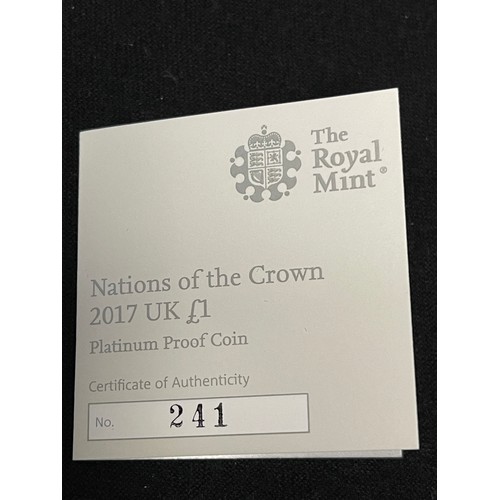 75 - “The Royal Mint” Nations of The Crown 2017 UK £1 Platinum Proof Coin 
Denomination: £1
Issuing Autho... 