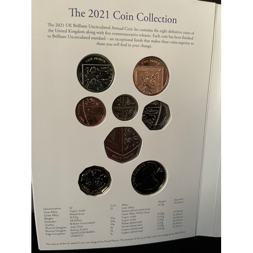 71 - “The Royal Mint” 2021 United Kingdom Brilliant Uncirculated Annual Coin Set with sleeve (please see ... 