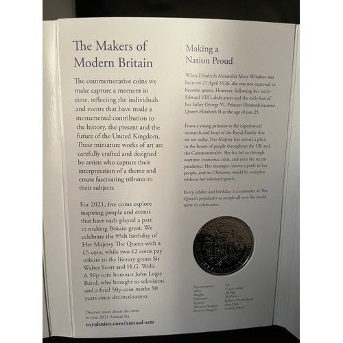 71 - “The Royal Mint” 2021 United Kingdom Brilliant Uncirculated Annual Coin Set with sleeve (please see ... 