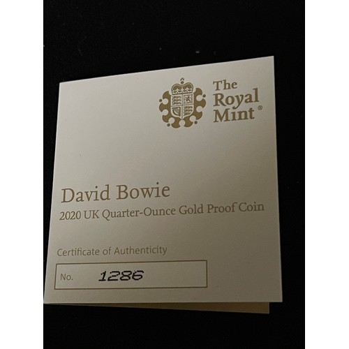 70 - “The Royal Mint” David Bowie 2020 UK Quarter-Ounce Gold Proof Coin 
Denomination: £25
Issuing Author... 