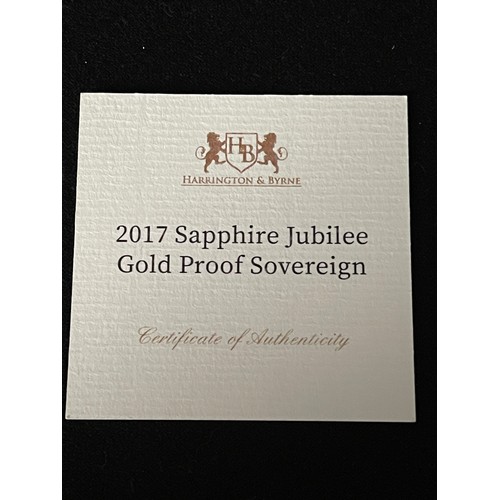 68 - “Harrington & Byrne” 2017 Sapphire Jubilee Gold Proof Sovereign 
Metal: 22 carat gold
year of Issue:... 