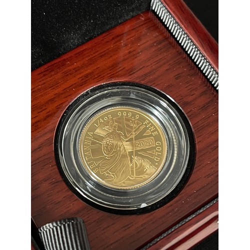 65 - “The Royal Mint” The Britannia 2020 UK Quarter-ounce Gold Proof Coin 
Denomination: £25
Issuing Auth... 