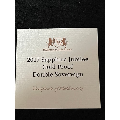 62 - “Harrington & Byrne” 2017 Sapphire Jubilee Gold Proof Double Sovereign 
Metal: 22 carat gold
Year of... 