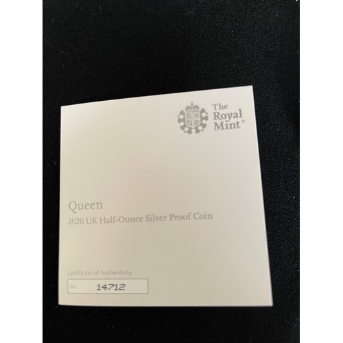 53 - “The Royal Mint” Queen 2020 UK Half-Ounce Silver Proof Coin 
Denomination: £1
Issuing Authority: Uni... 