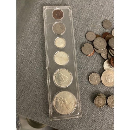 92 - Assorted coins including USA, Spain & UK etc