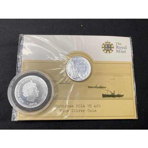 94 - 2014 Tristan Da Cunha Silver Plated 32mm 12.4g Half Crown Coin and 