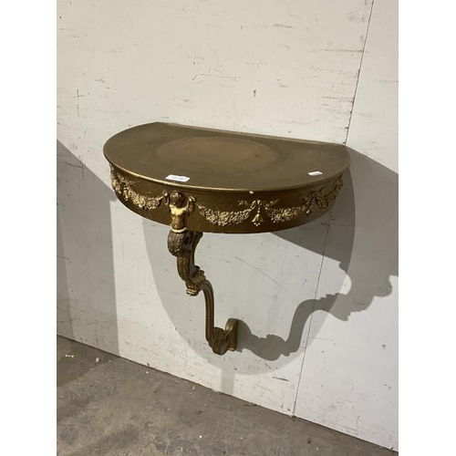 129 - Italian gilt wall mounted console table