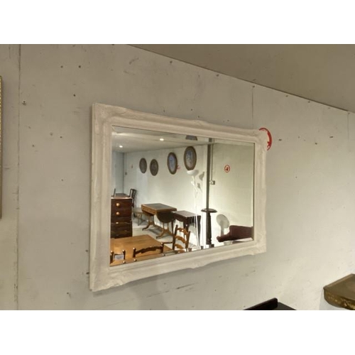 131 - White framed bevel edge mirror 74 x 103cm