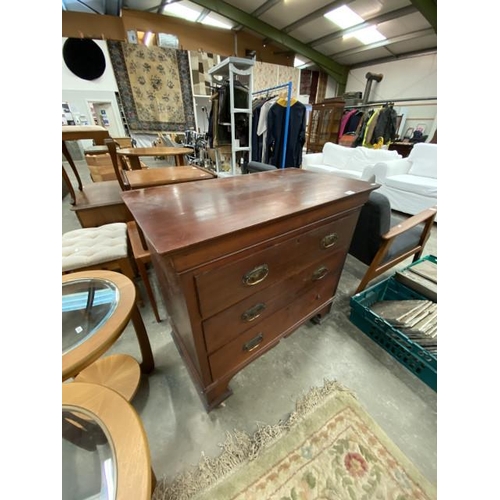 137 - Edwardian mahogany chest of drawers 87H 92W 52D