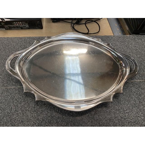 144 - Walker & Hall silver plated serving tray 65x45cm