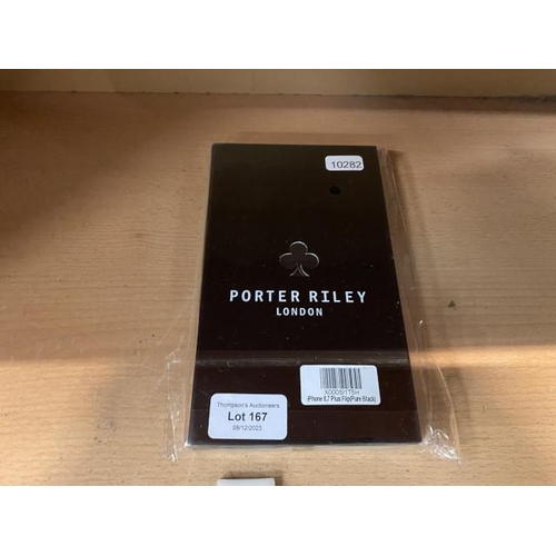 167 - Boxed Porter Riley London iPhone 8 Plus black flip phone case (NEW)