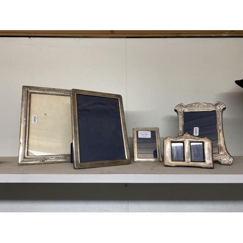 183 - 5 silver picture frames inc. Keyford Frames Ltd, London, Carr's of Sheffield Ltd, Kitney & Co (Gordo... 