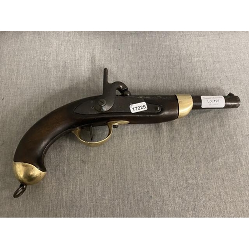 195 - French percussion Cavalry pistol dated 1822