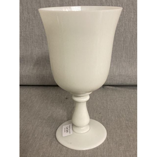 235 - Antique milk glass celery vase 25H