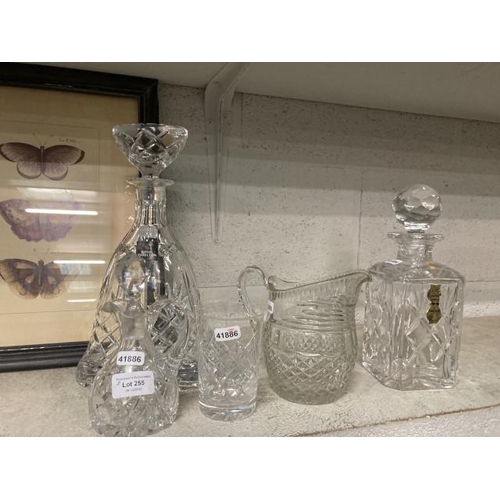 255 - Collection of glass inc. Royal Doulton cut glass decanter with stopper, Webb Corbett whisky decanter... 