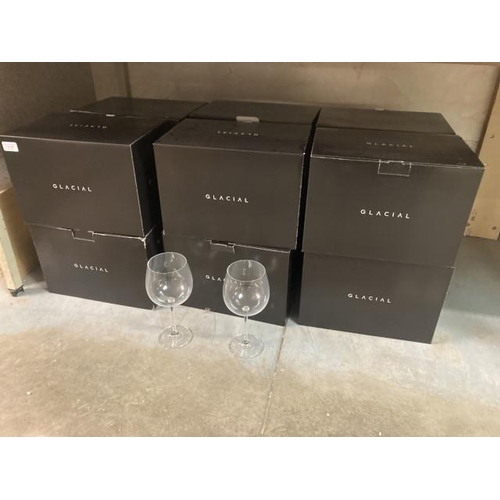 322 - 12 boxes Glacial Amethyst gin glasses (6 per box, 1 box missing 2 glasses) NEW