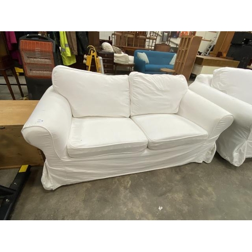 74 - IKEA cream settee with removable covers. 175W