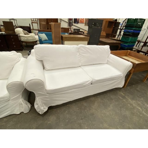 75 - IKEA cream sofa bed with removable covers. 200W