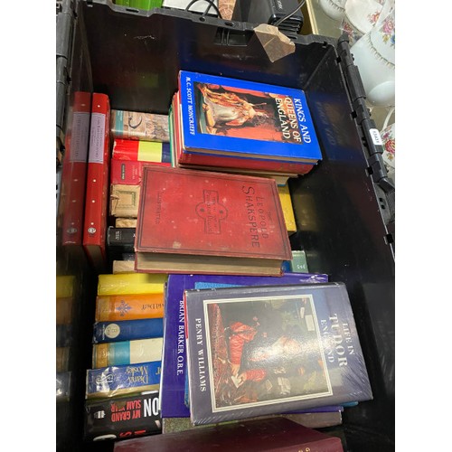 298 - 3 boxes of Royalist & history books inc. Kings & Queens of England, Life in Tudor England, Charles &... 