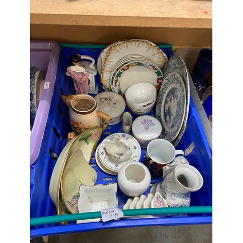 299 - 7 boxes of china & glassware inc. Wedgwood 