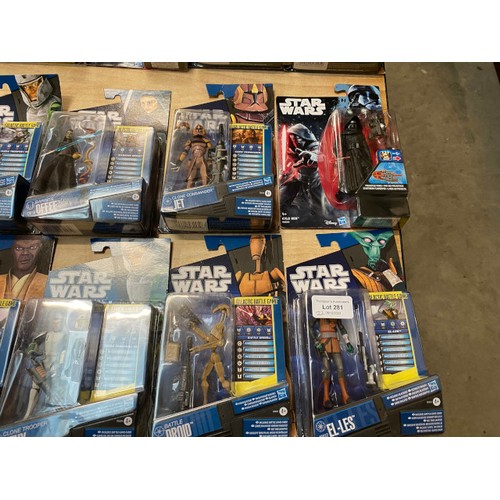 281 - 22 boxed and sealed Hasbro Star Wars figures including CW38 Clone Commander JET, CW53 PLO KOON, CW19... 