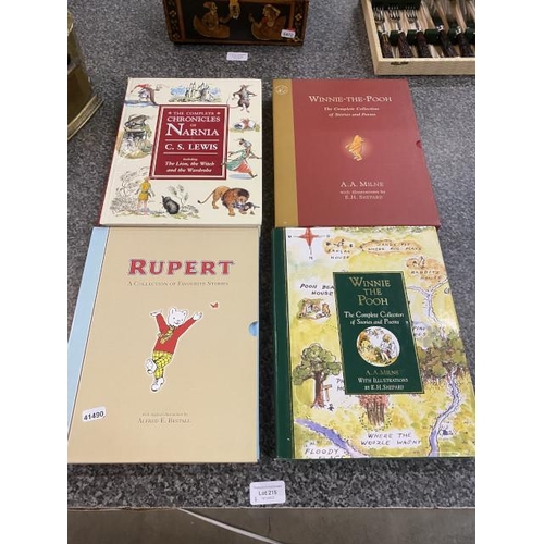 215 - Books; Two Winnie-The-Pooh one in slip case, Rupert a Collection of Favourite Stories in slip case &... 