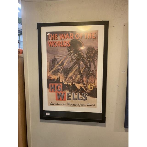 231 - Framed 'The War Of The Worlds' print 66x96cm