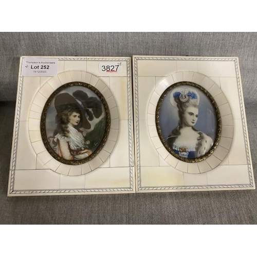 252 - Two framed portrait miniature's 12x14.5cm