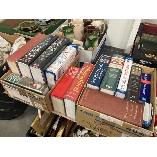 311 - 2 boxes of educational books inc. Psychology, Languages, Book of English Verse, Stevenson's Book Of ... 