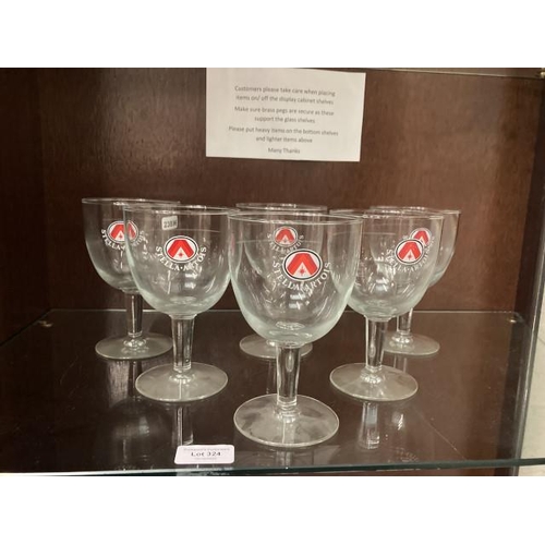 324 - Set of 6 Stella Artois glasses