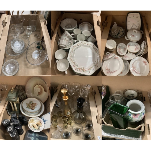 337 - 6 boxes of mixed china, glassware & collectables inc. 32 pieces of Johnson Brothers 'Eternal Beau' ,... 