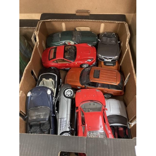 357 - Box of 13 model cars inc. Hotwheels, Maisto, Burago etc.