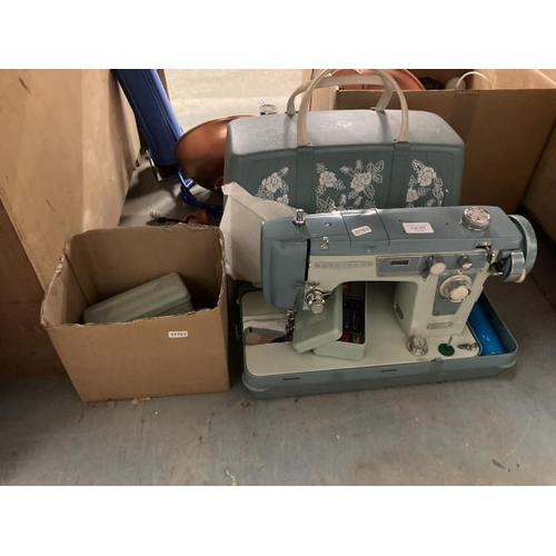 382 - Cased Brother electric sewing machine with foot pedal & accessories (serial No. 455922)