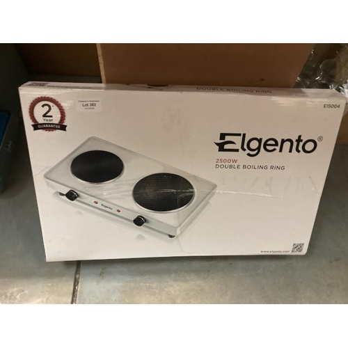 383 - Boxed Elgento 2500W double boiling ring