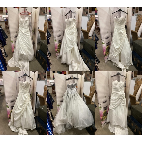 412 - 6 wedding gowns by Laurel Shannon sizes 8-12 (new with tags but may require cleaning) (rail not incl... 