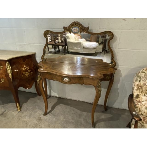 Antique French walnut ladies boudoir dressing table 130H 114W 43D