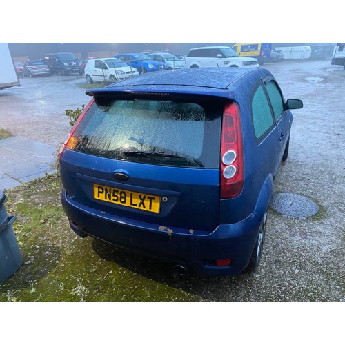 188 - PN58 LXT Ford Fiesta Zetec Blue 80 in blue, 1388CC, petrol, 3 door hatchback, 3 keys. Date of first ... 