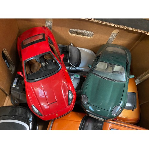 357 - Box of 13 model cars inc. Hotwheels, Maisto, Burago etc.