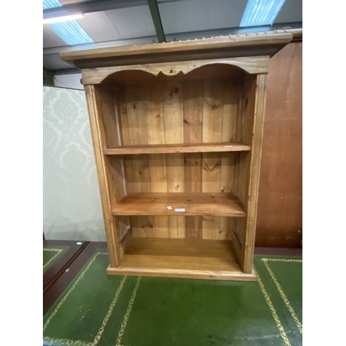 114 - Pine wall mounted bookcase 85H 68W 28D