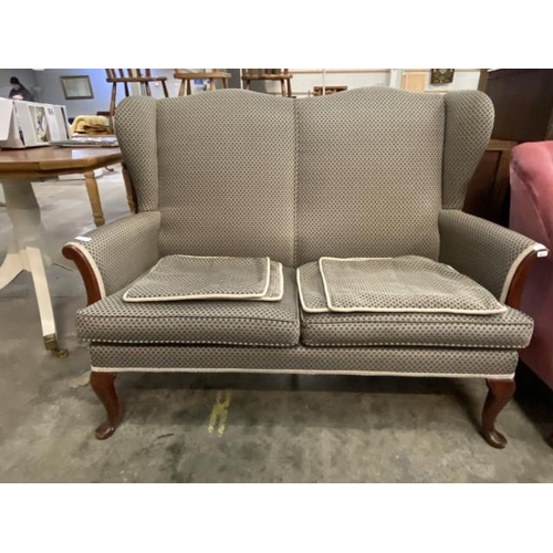 158 - Newly upholstered 2 seater “Criterion Cord” settee 133W with 4 scatter cushion covers