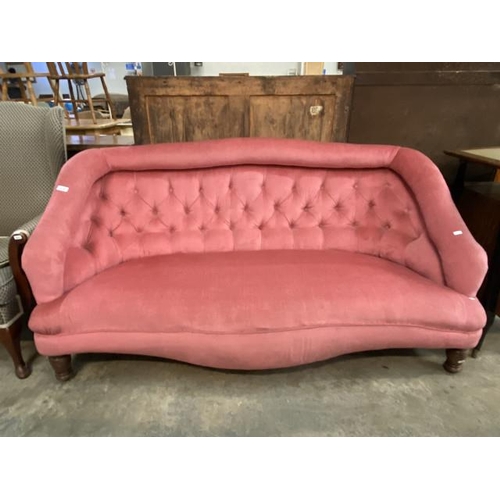 159 - Victorian upholstered settee 182W